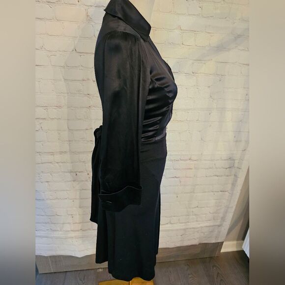 Diane Von Furstenberg DVF Vintage Wool & Silk Wrap Dress | Black | Size 2 | EUC - Picture 6 of 10